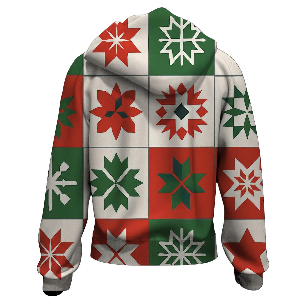 Snowy Star Quilt Blocks hoodie designs