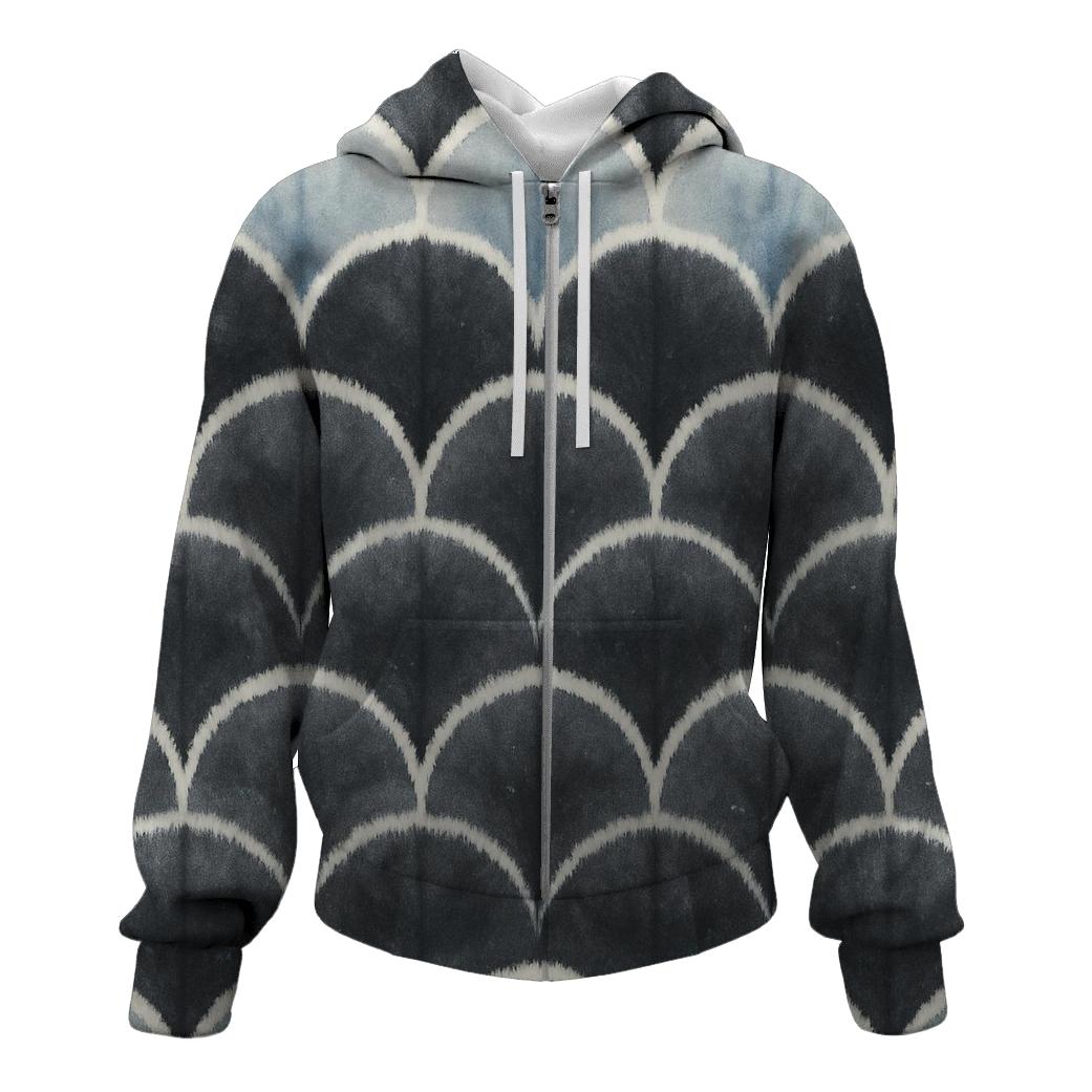 Shibori Fan Fold Lunar Ridges heavyweight hoodies