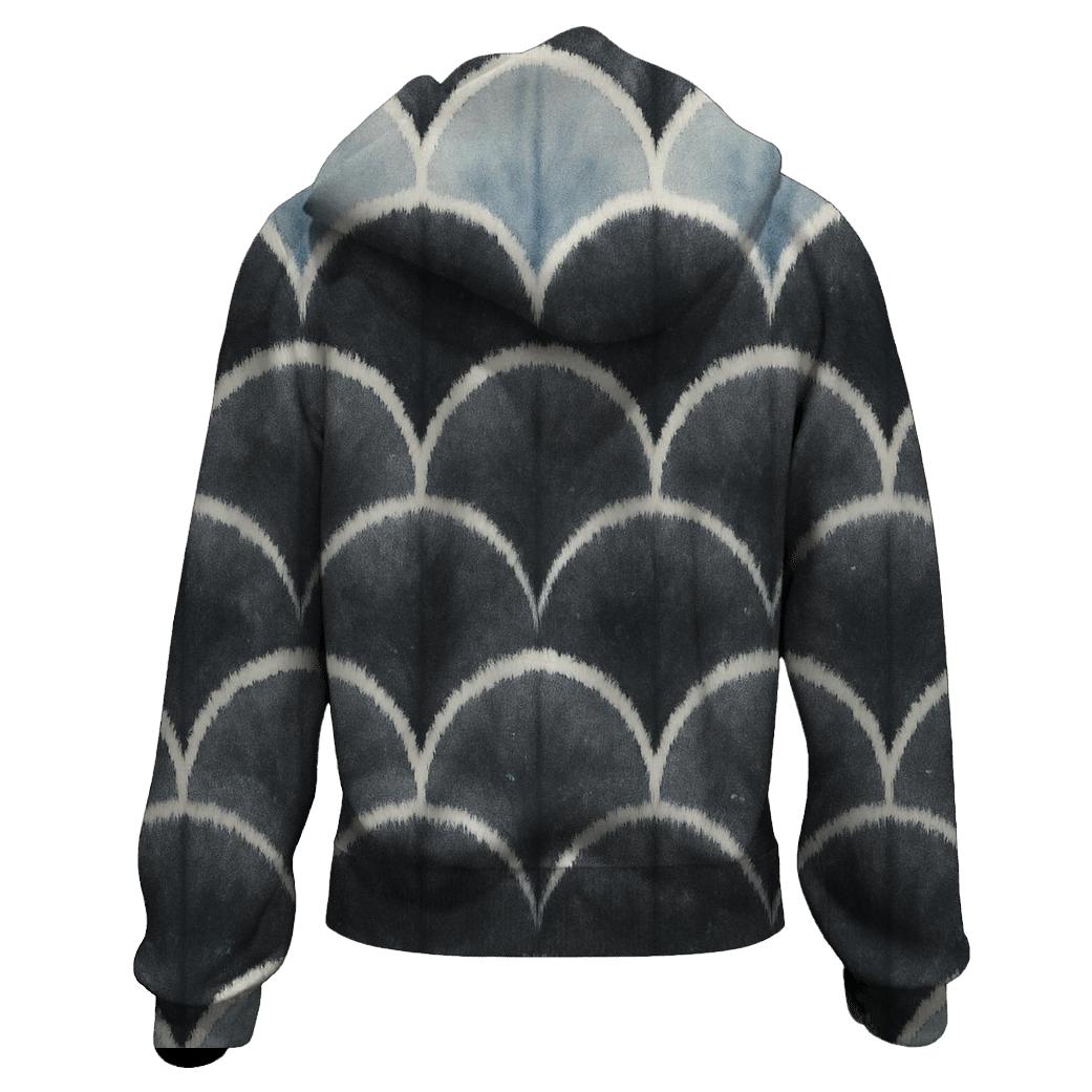 Shibori Fan Fold Lunar Ridges heavyweight hoodies