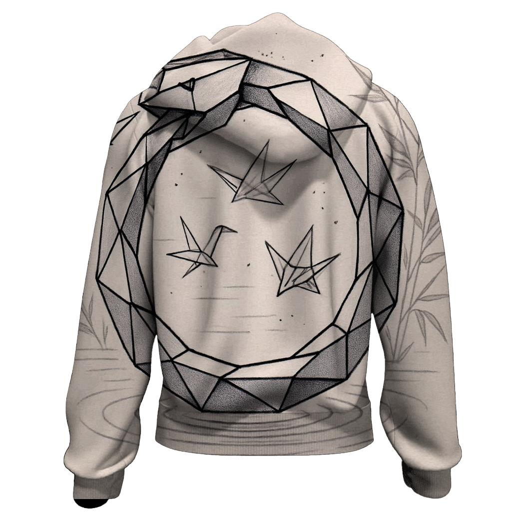 Paper Crane Ouroboros Loop lightweight hoodies