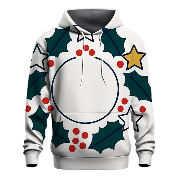 Starry Holly Orbit Wreath lightweight hoodies