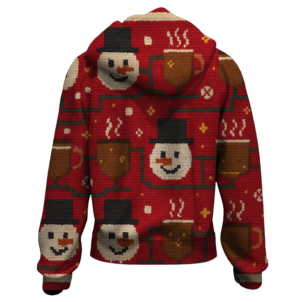 Snowman Hot Cocoa Circuit Design printed hoodies