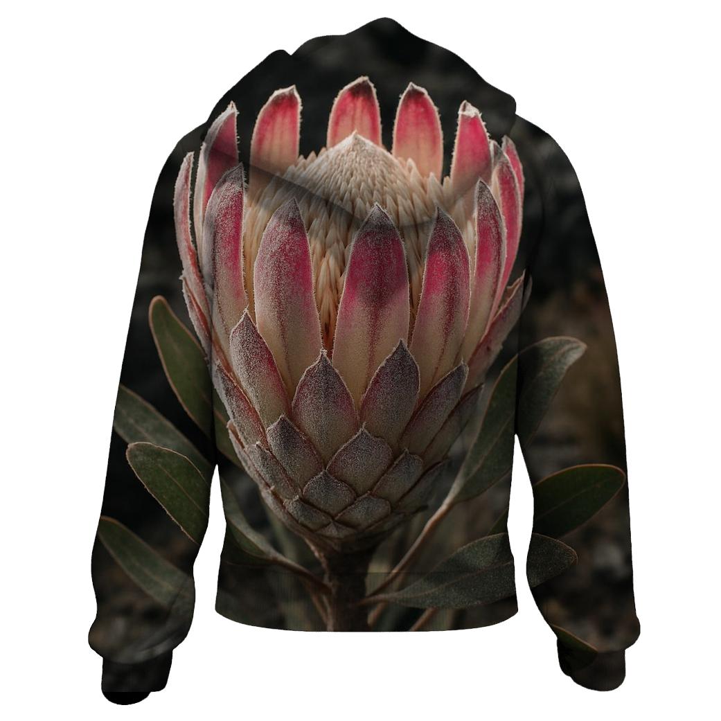Volcanic Slope Protea Study With Ash Dusting On Bracts lightweight hoodies