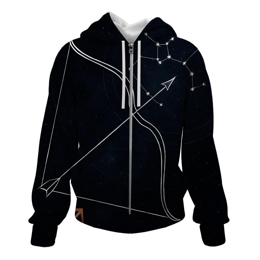 Sagittarius Archer Galactic Coordinate Map heavyweight hoodies