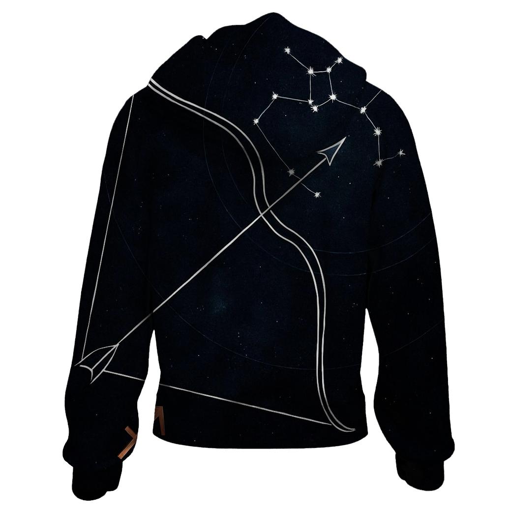 Sagittarius Archer Galactic Coordinate Map heavyweight hoodies