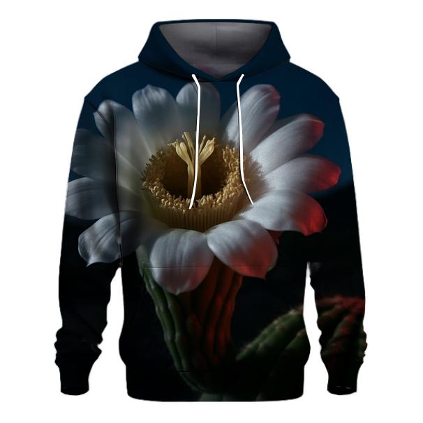 Nocturnal Cactus Bloom Survey In The Sonoran Desert printed hoodies