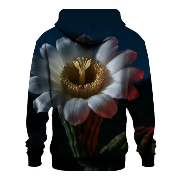 Nocturnal Cactus Bloom Survey In The Sonoran Desert printed hoodies