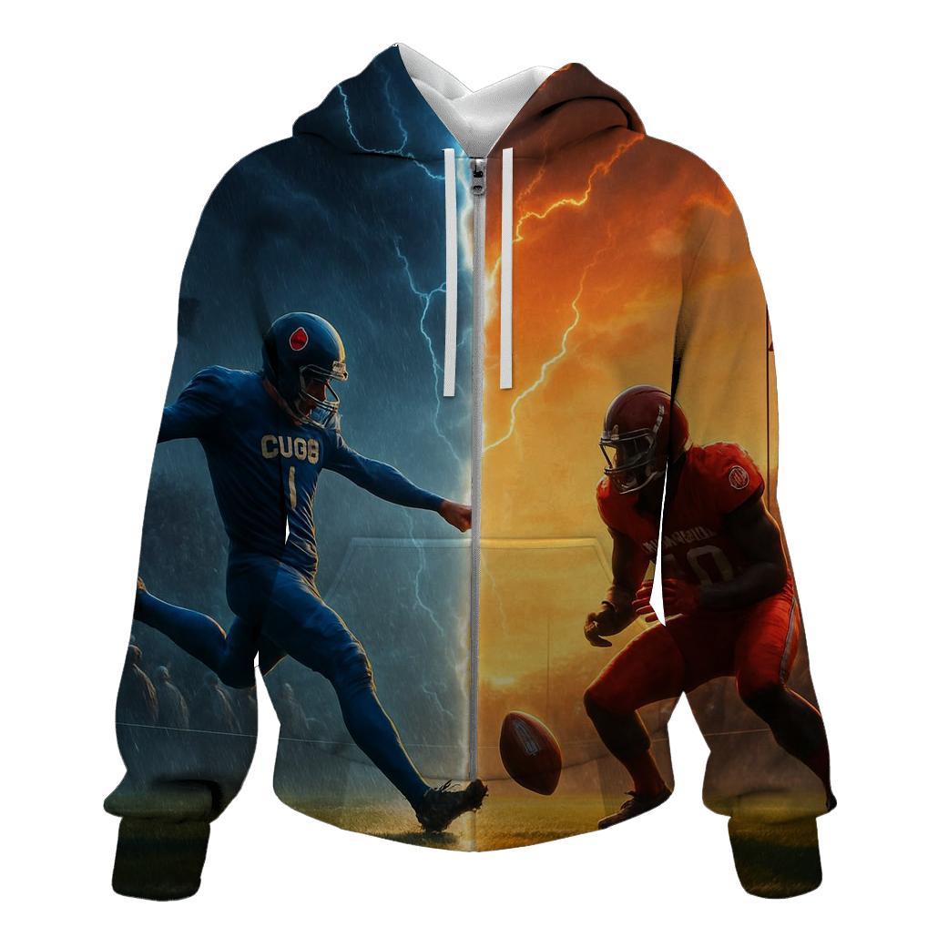 Stormfront Lightning Kickoff Across A Split Field heavyweight hoodies