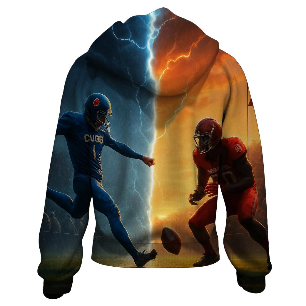 Stormfront Lightning Kickoff Across A Split Field heavyweight hoodies