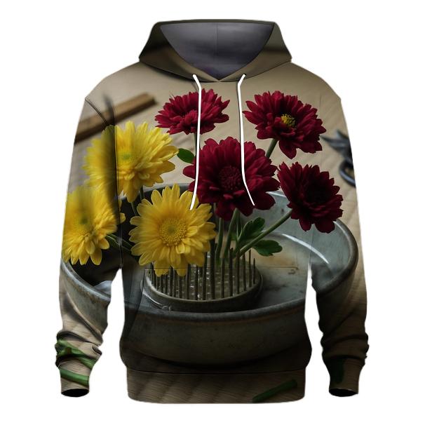 Edo Style Ikebana Workshop Still Life Of Seasonal Chrysanthemums graphic hoodies