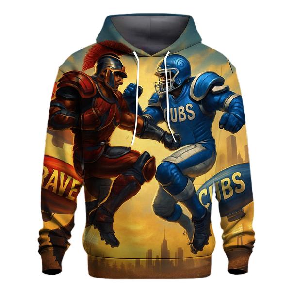 Gridiron Airship Over Wrigley Skyline Clash printed hoodies