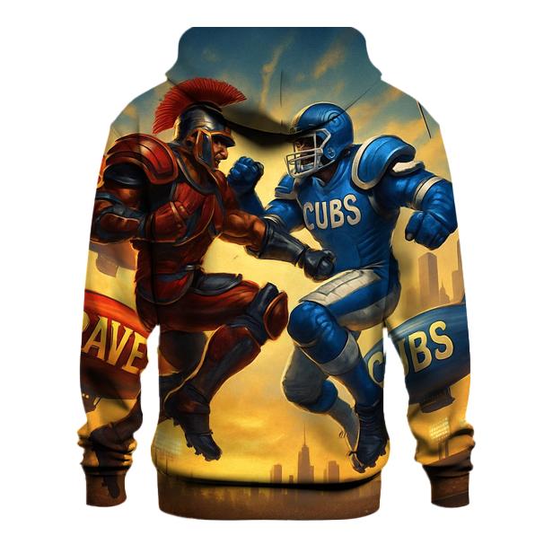 Gridiron Airship Over Wrigley Skyline Clash printed hoodies