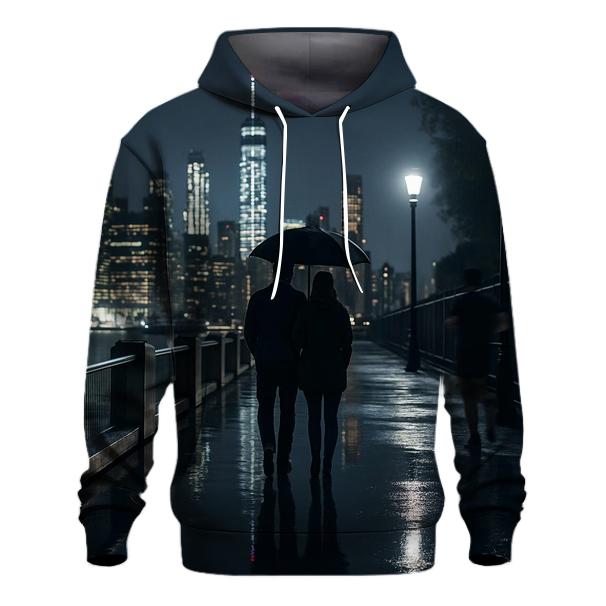 Rainy Night Reflections On The Brooklyn Heights Promenade premium hoodies