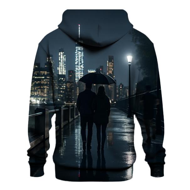 Rainy Night Reflections On The Brooklyn Heights Promenade premium hoodies