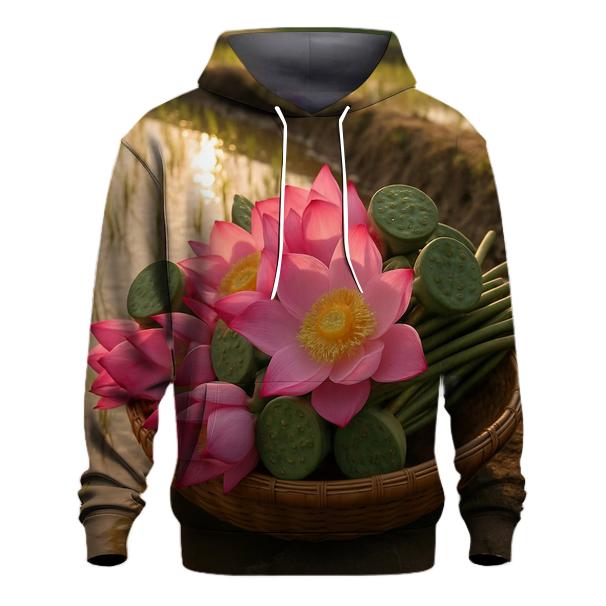 Rice Terrace Margin Lotus Basket For Village Festival Offerings printed hoodies