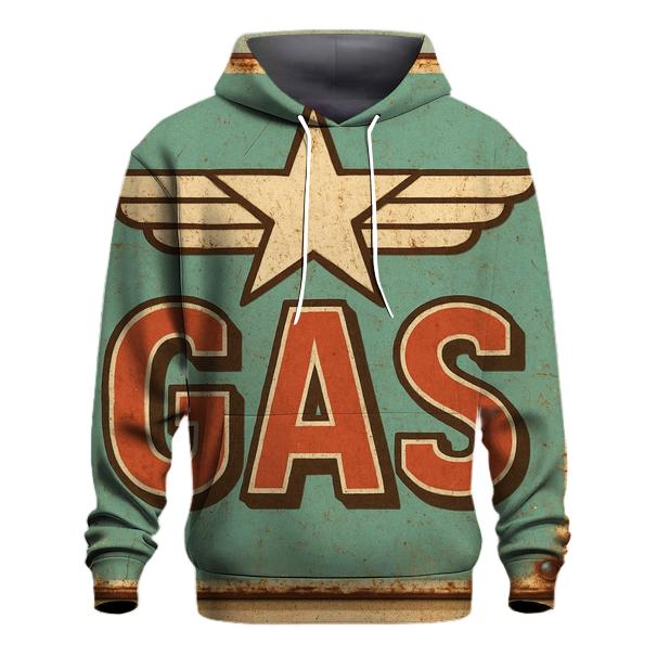 Classic Sixties Gas Station Sign With Cosmic Motif lightweight hoodies
