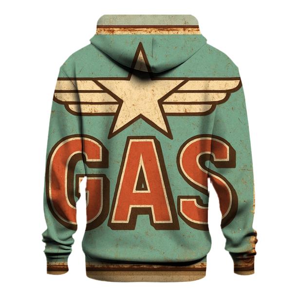 Classic Sixties Gas Station Sign With Cosmic Motif lightweight hoodies