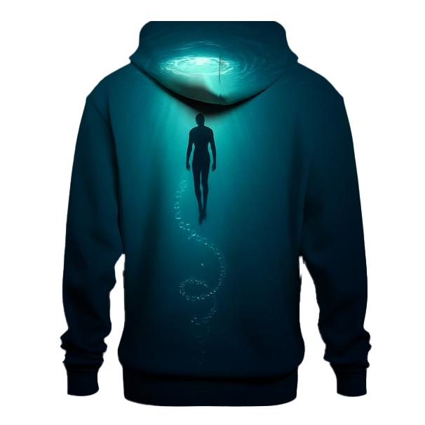 Underwater Freedive Descent Halo heavyweight hoodies