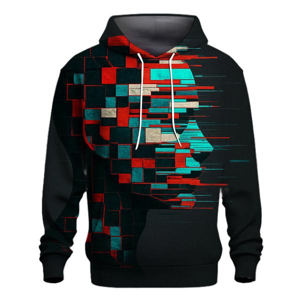 Glitch Mosaic Portrait Silhouette graphic hoodies