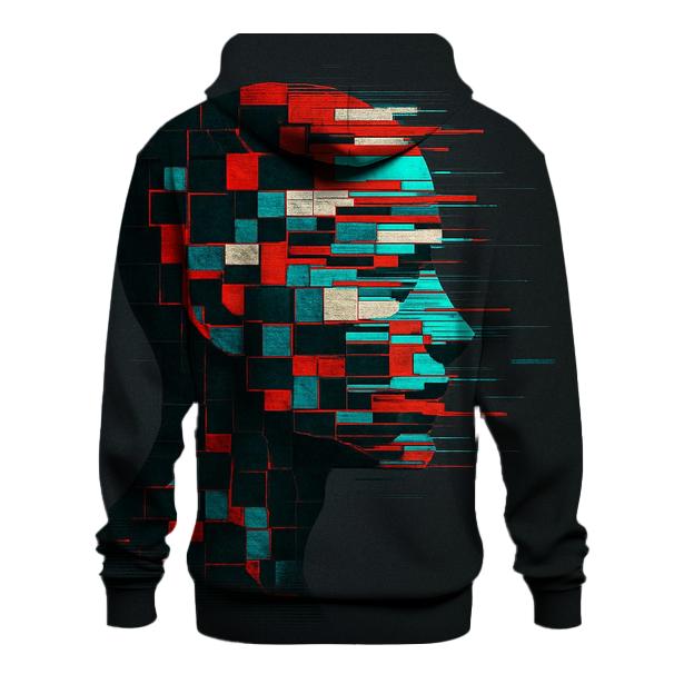 Glitch Mosaic Portrait Silhouette graphic hoodies