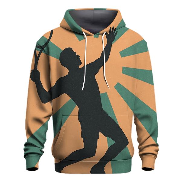 Retro Tennis Sunburst Serve hoodie trends