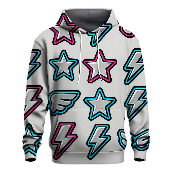 Chrome Lightning Sticker Icons embroidered hoodies