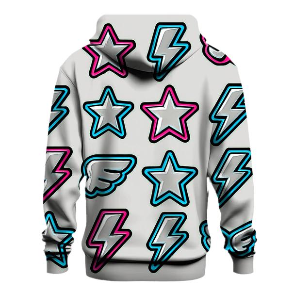 Chrome Lightning Sticker Icons embroidered hoodies