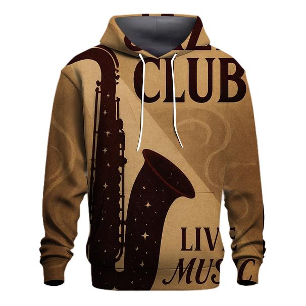 Vintage Jazz Club Night Poster With Starry Spotlight embroidered hoodies