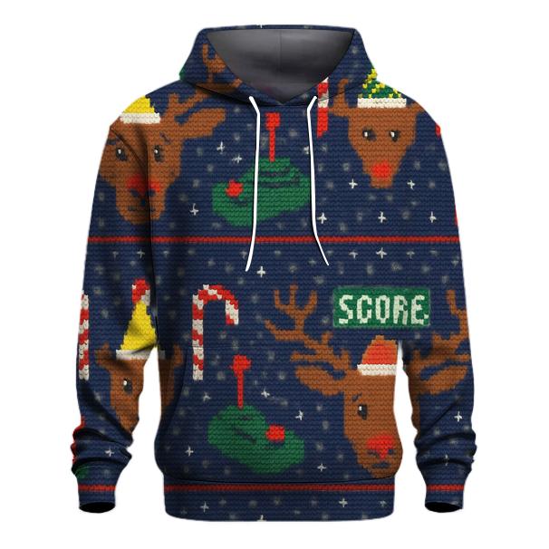 Reindeer Arcade Pixel Party Design premium hoodies
