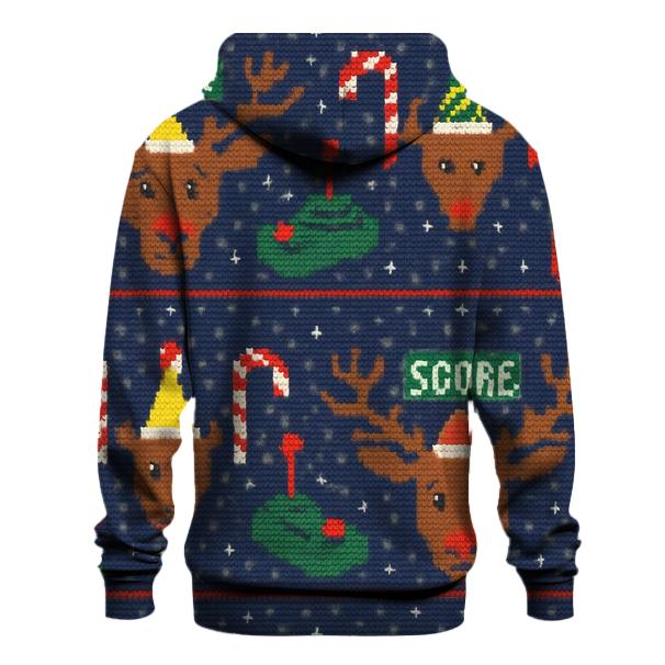 Reindeer Arcade Pixel Party Design premium hoodies