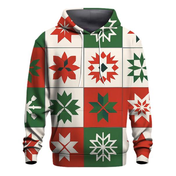 Snowy Star Quilt Blocks zip-up hoodies