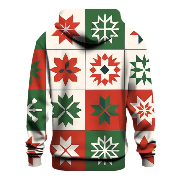 Snowy Star Quilt Blocks zip-up hoodies
