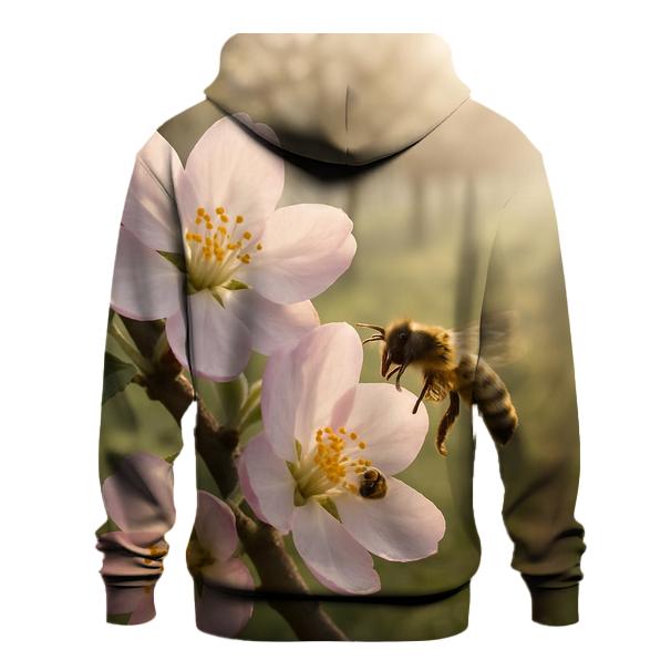 Spring Orchard Apple Blossom With Bee Wing Motion Blur lightweight hoodies