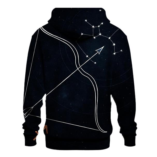 Sagittarius Archer Galactic Coordinate Map zip-up hoodies