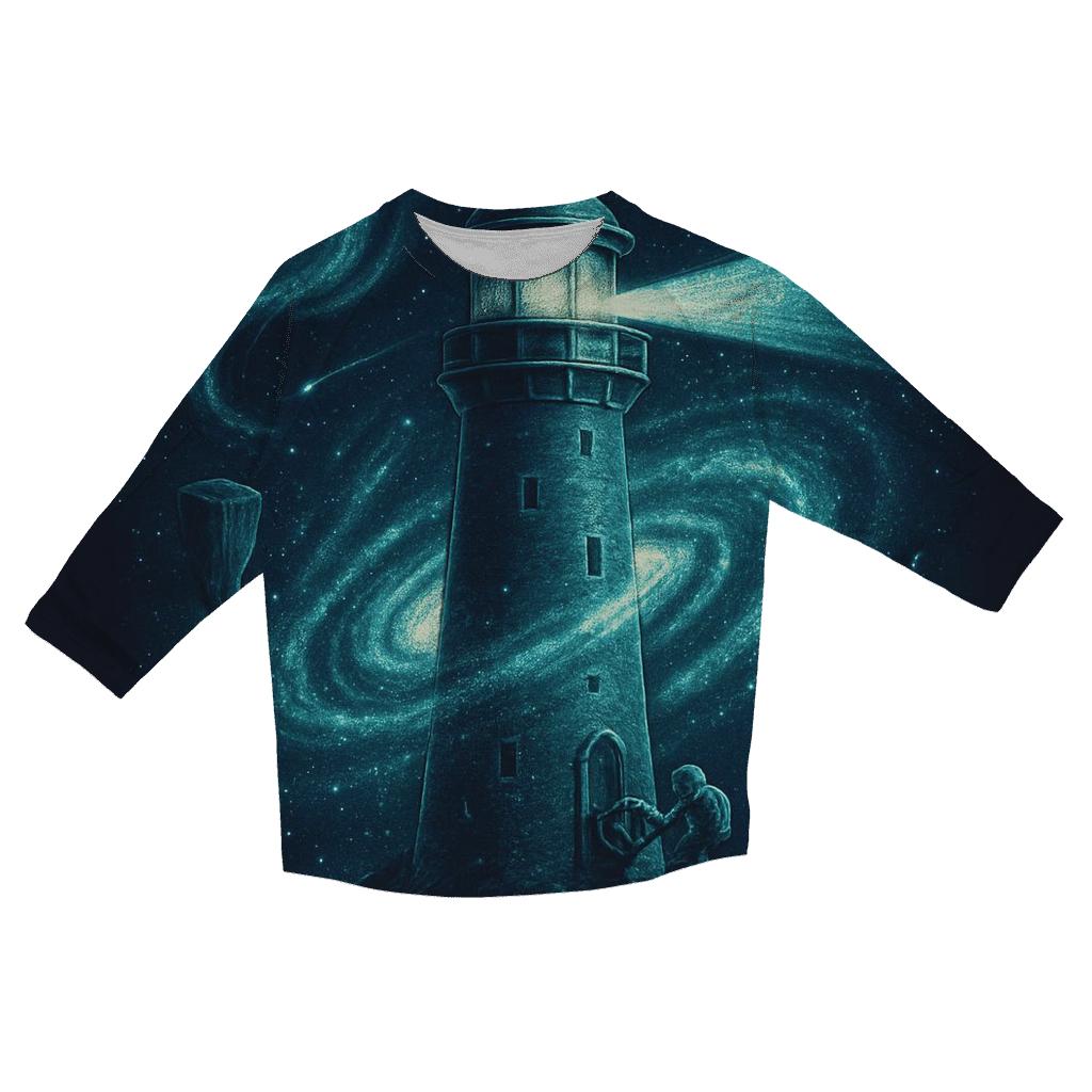 Lighthouse Of The Spiral Tide casual three quarter sleeve shirts