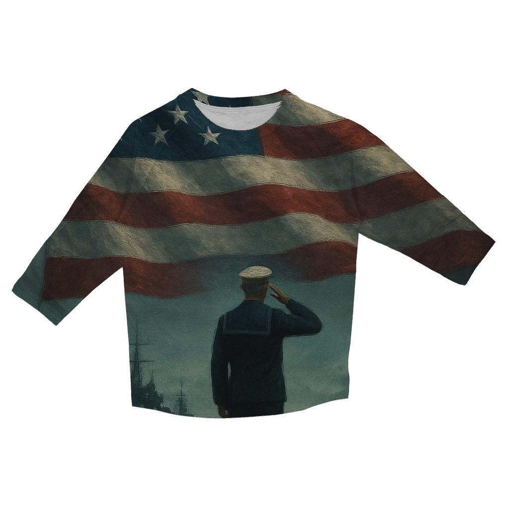 Harbor Watch Flag And Steel Horizon trendy 3/4 sleeve tops