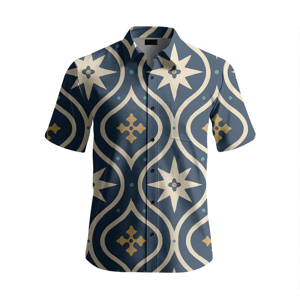 Celestial Ogee Star Lattice custom embroidered shirts