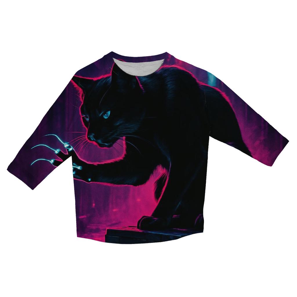 Neon Alley Circuit Cat designer 3/4 sleeve blouses
