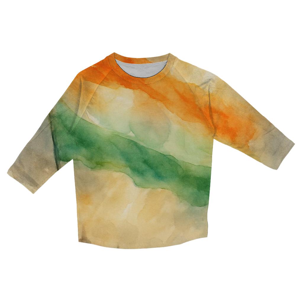 Saffron Storm Flag Of India printed three quarter sleeve shirts