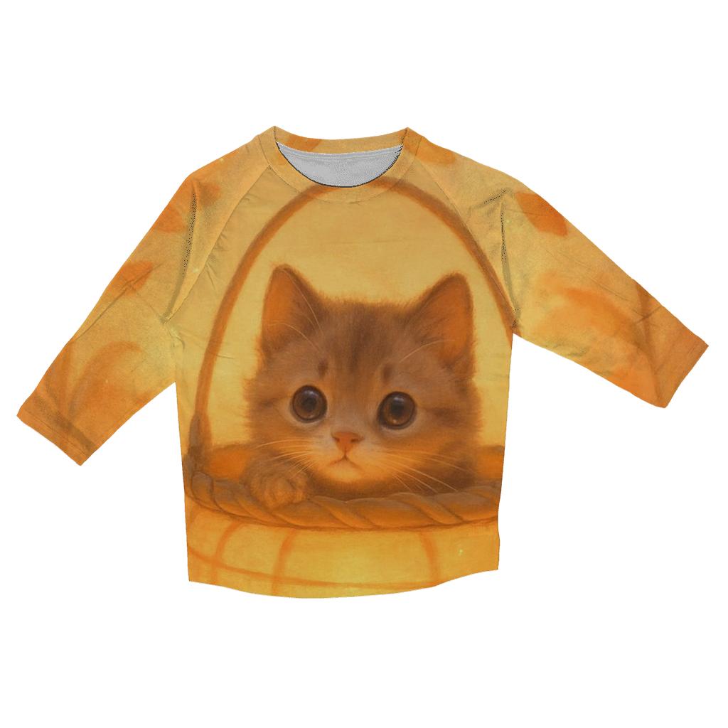Sunrise Lantern Basket Kitten designer 3/4 sleeve blouses
