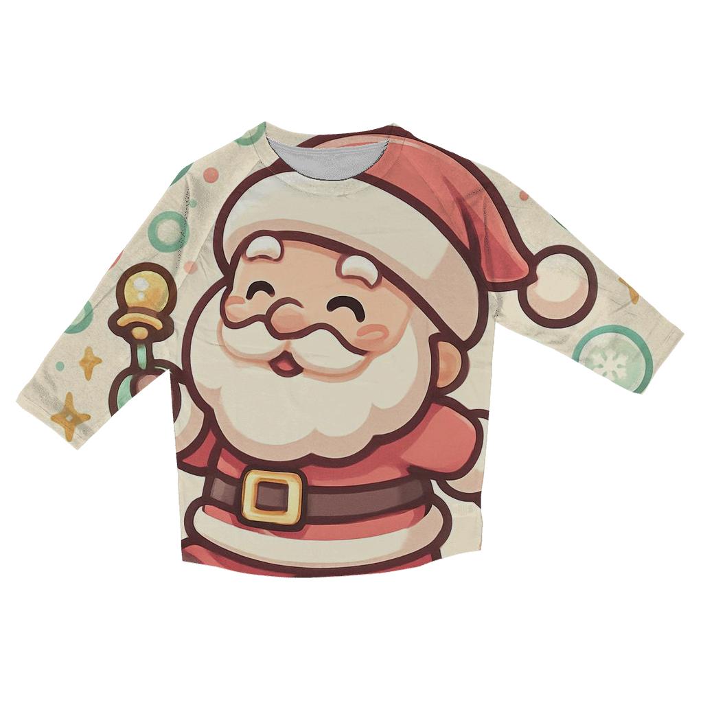 Chibi Santa Bubble Blizzard Parade trendy 3/4 sleeve tops