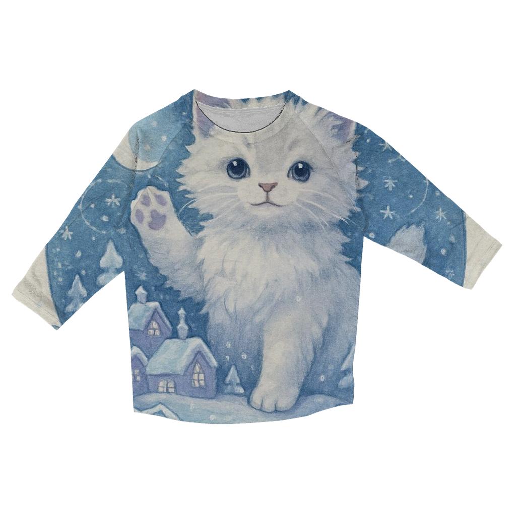 Crystal Snowglobe Cat Kingdom trendy 3/4 sleeve tops