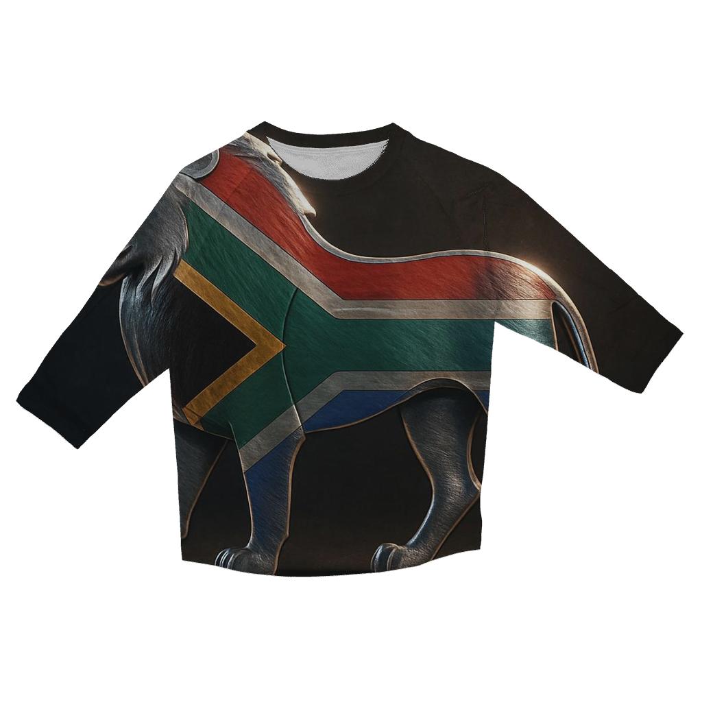Metal Crest Flag Of South Africa fashion 3/4 sleeve shirts
