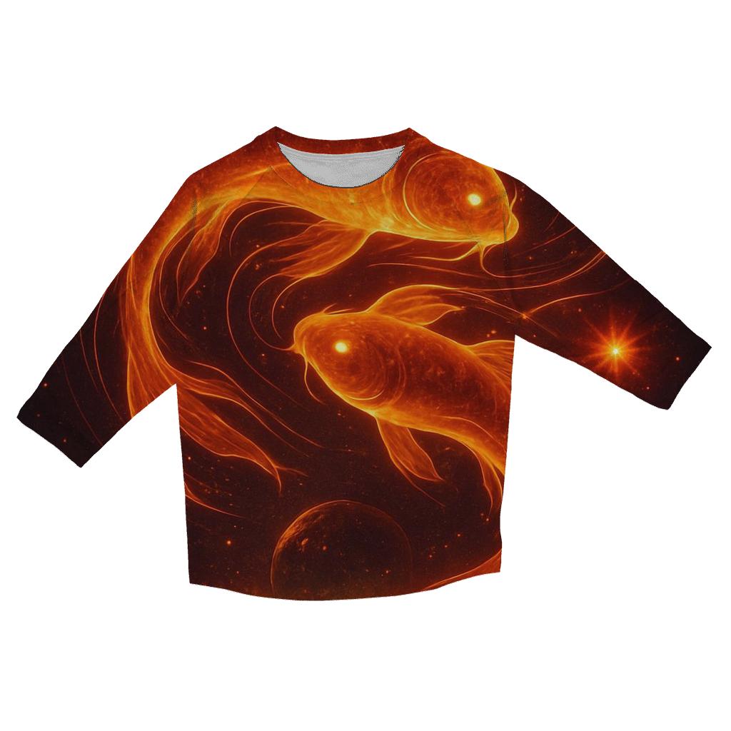 Solar Koi In The Magnetic Pond printed three quarter sleeve shirts