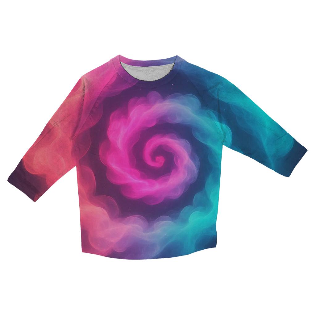Iridescent Smoke Carousel stylish quarter sleeve tops
