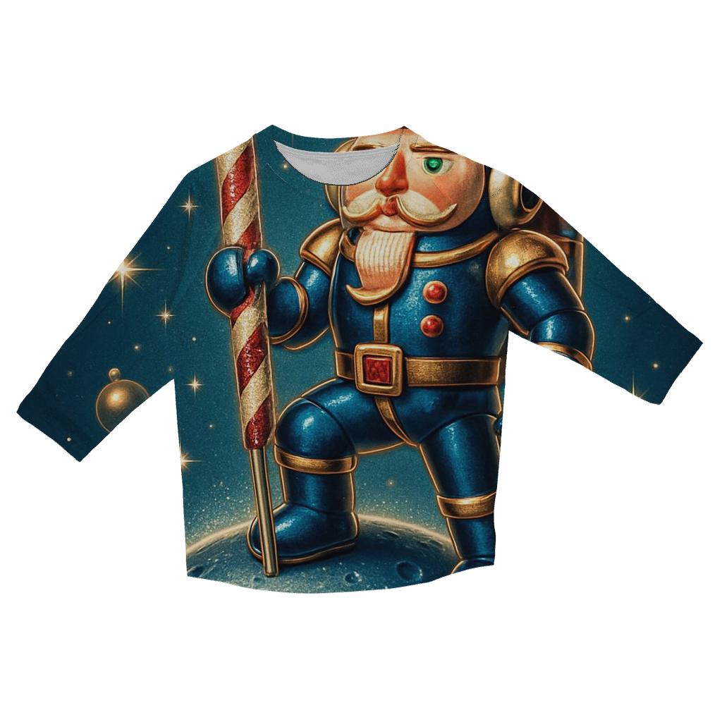 Nutcracker Astronaut On Ornament Moon fashion 3/4 sleeve shirts