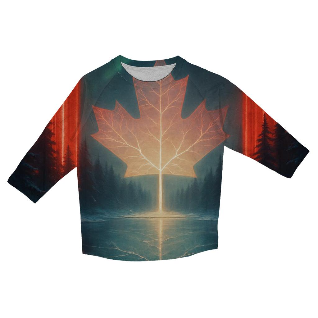 Northern Lights Flag Of Canada custom 3/4 sleeve shirts