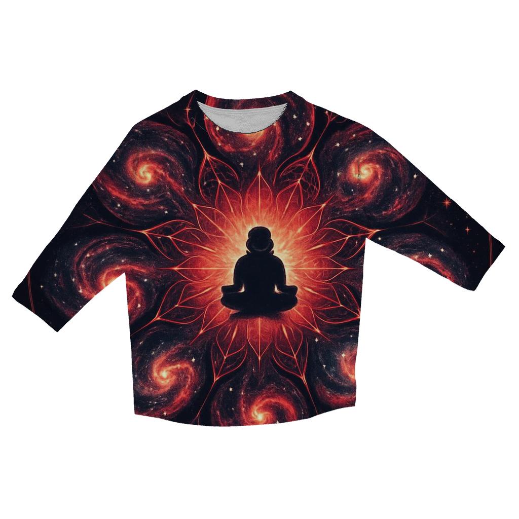 Supernova Bloom Tattoo Mandala casual three quarter sleeve shirts
