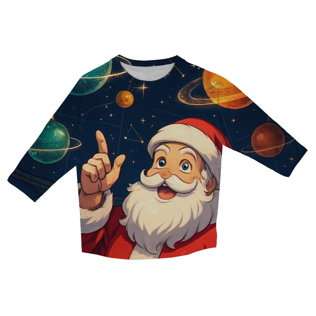 Ornament Planetarium Santa Stargazer stylish quarter sleeve tops