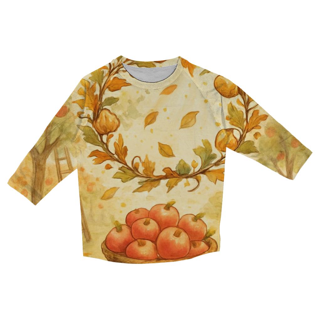 Thankful Orchard Wreath Dance cotton quarter sleeve shirts